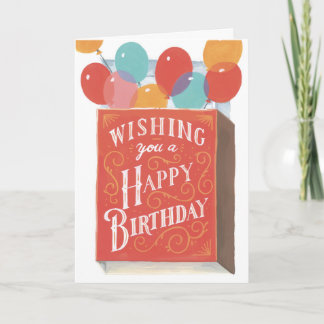 Carte d'anniversaire Colorée avec des Ballons et u