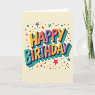 Carte d'anniversaire colorée empilée