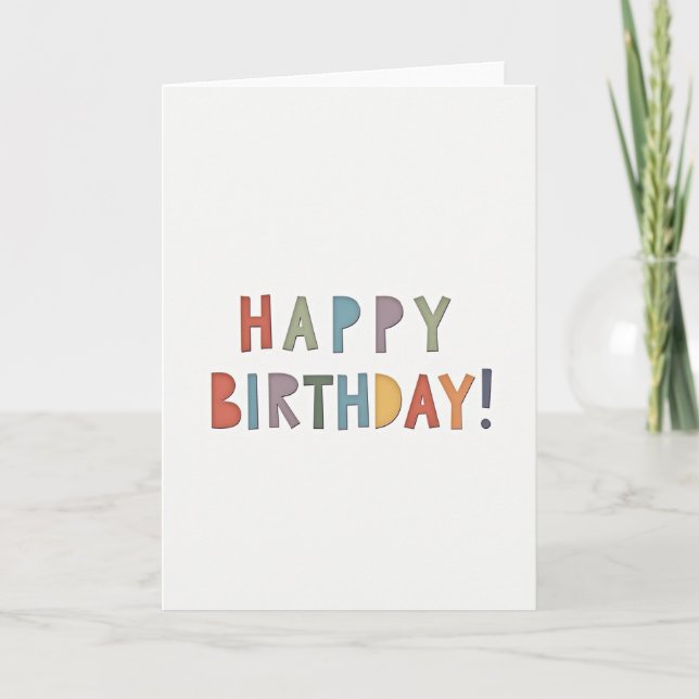 Carte d'anniversaire colorée et douce (Devant)