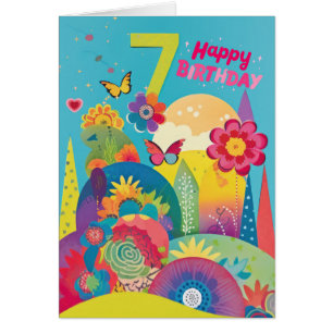 Carte d'anniversaire colorée et heureuse