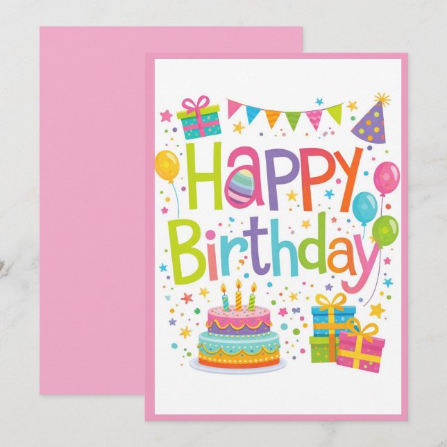 Carte d'anniversaire colorée et joyeuse ("Celebrate in color")