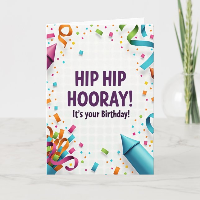 Carte d'anniversaire Colorée Explosion (Devant)