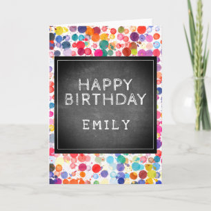 Carte d'anniversaire colorée pour enfants avec des