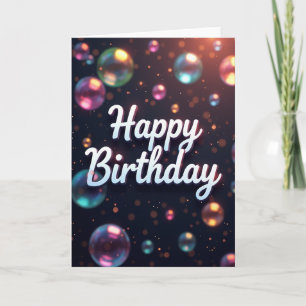 Carte d'anniversaire Colorées Bulles