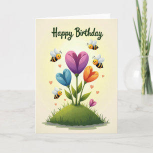 Carte d'anniversaire Colorful Blooms