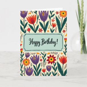 Carte d'anniversaire Colorful Blossoms