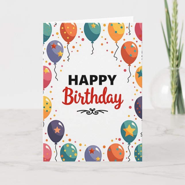 Carte d'anniversaire Colorful Orbs (Devant)