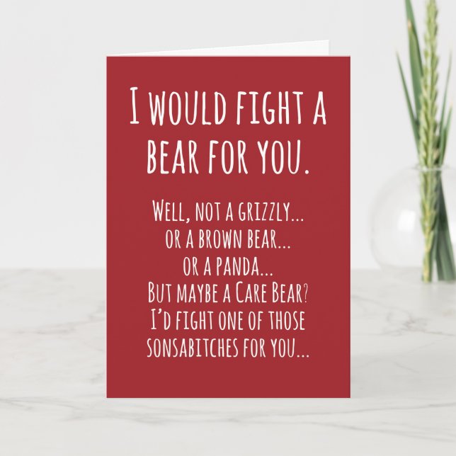 Carte d'anniversaire Combat d'ours (Devant)
