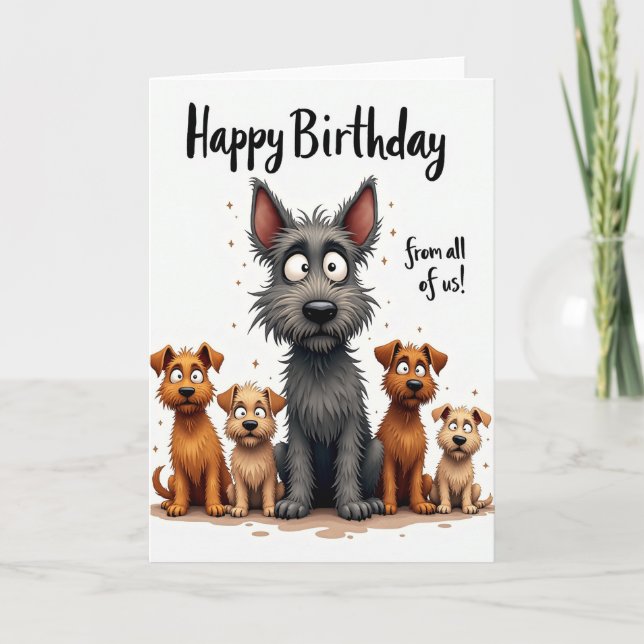Carte d'anniversaire Comical Pups (Devant)