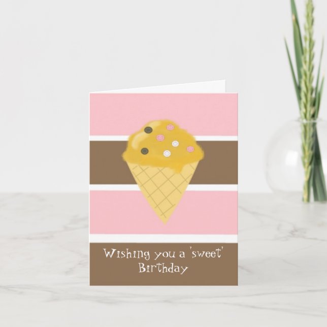 Carte d'anniversaire Cône de Glace (Devant)