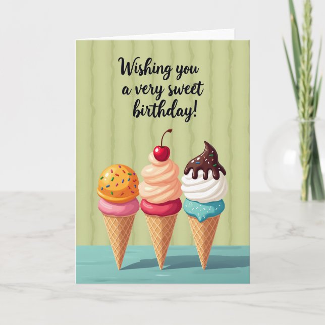 Carte d'anniversaire Cône Pastel (Devant)