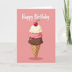 Carte d'anniversaire Cône Sucré