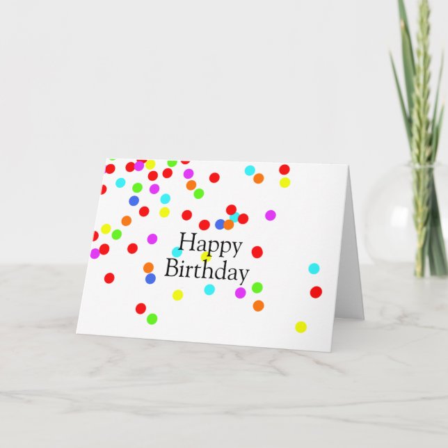 Carte d'anniversaire Confetti colorée (Devant)