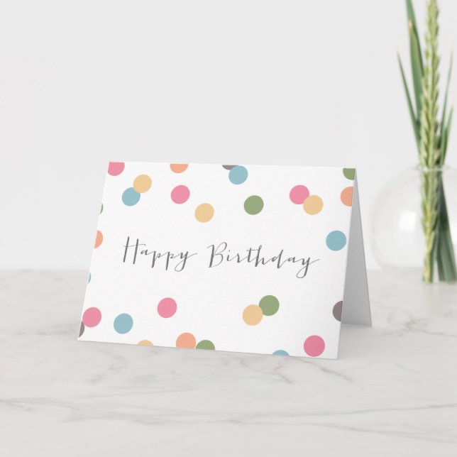 Carte d'anniversaire Confetti Dot vierge (Devant)