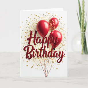 Carte d'anniversaire Confettis Dorés