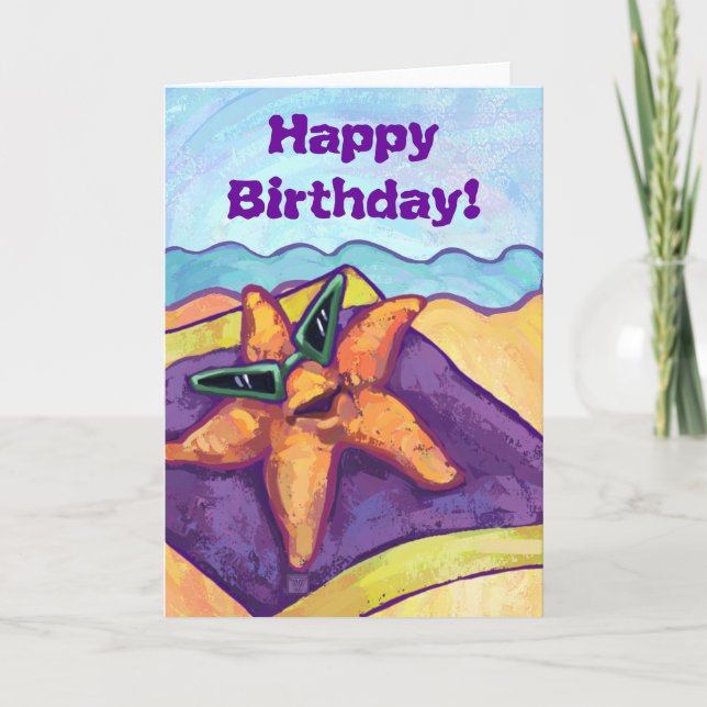 Carte d'anniversaire cool Starfish (Devant)