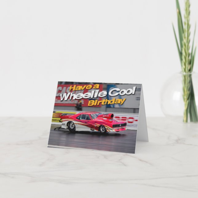 Carte d'anniversaire cool Wheelie (Devant)