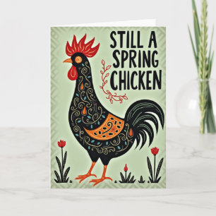 Carte d'anniversaire Coq d'art populaire