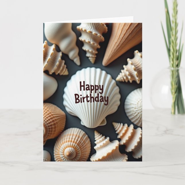 Carte d'anniversaire Coquillage Festif (Devant)
