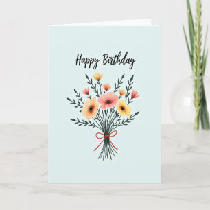 Carte d'anniversaire Corail Pêche