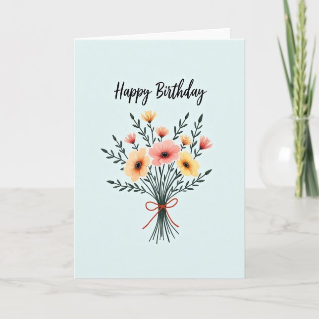 Carte d'anniversaire Corail Pêche (Devant)