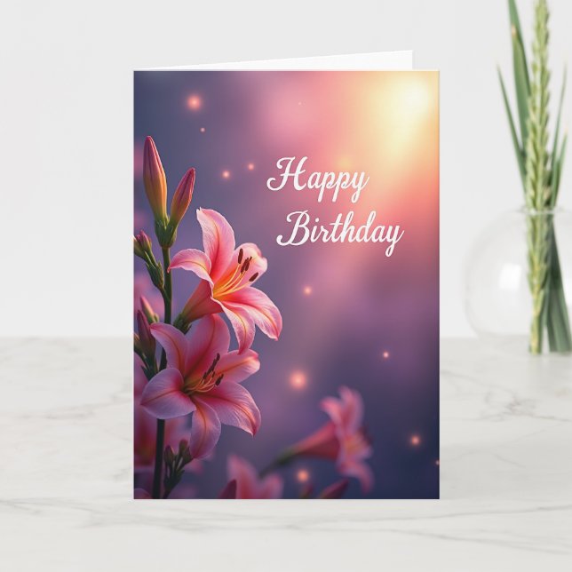 Carte d'anniversaire Corail Pétales (Devant)