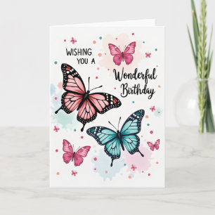 Carte d'anniversaire Corail Turquoise