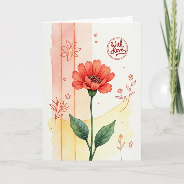 Carte d'anniversaire Coral Bloom (Devant)