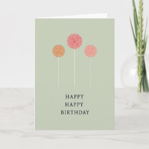 Carte d'anniversaire Coral Pom