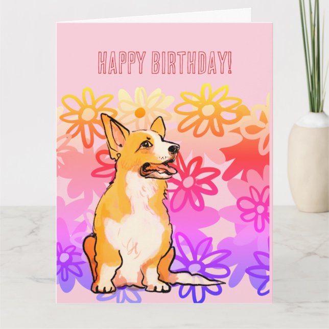 Carte d'anniversaire Corgi (Devant)