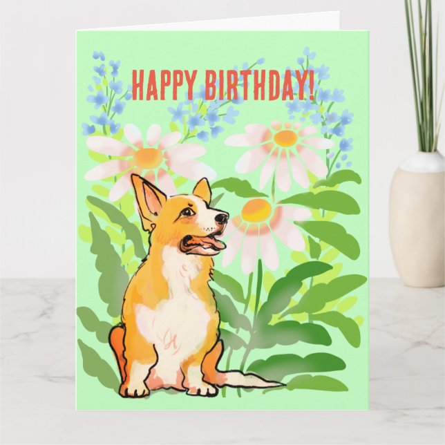 Carte d'anniversaire Corgi (Devant)