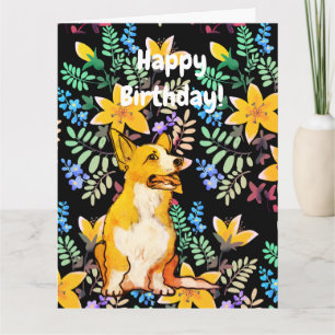 Carte d'anniversaire Corgi