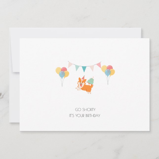 CARTE D'ANNIVERSAIRE CORGI (Devant)