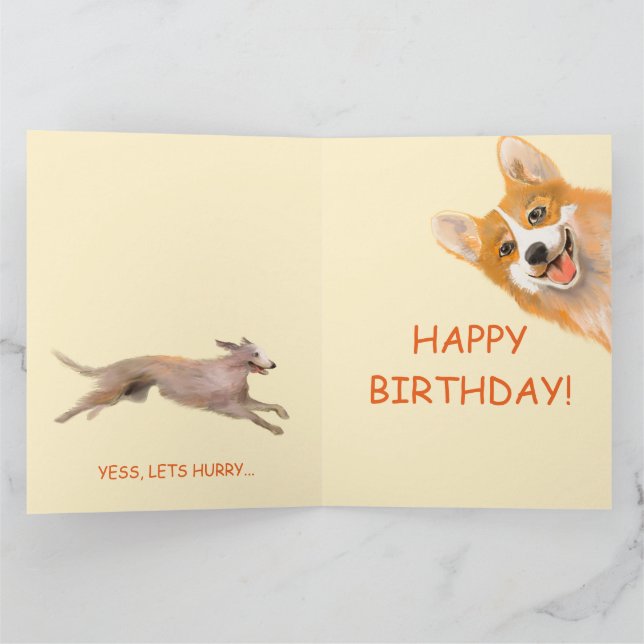 Carte d'anniversaire Corgi (Intérieur)
