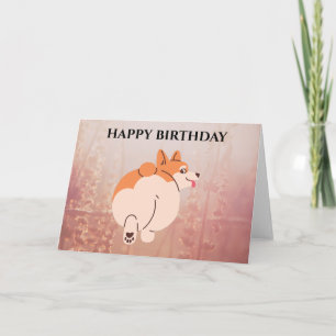 CARTE D'ANNIVERSAIRE CORGI. Texte modifiable.