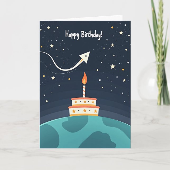 Carte d'anniversaire Cosmic Cake (Devant)