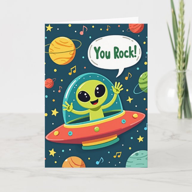 Carte d'anniversaire Cosmic You Rock (Devant)