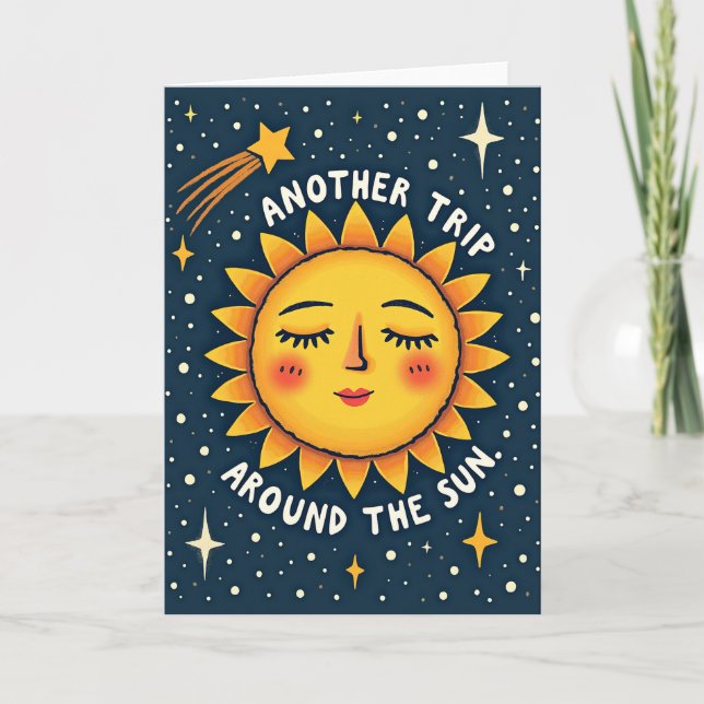 Carte d'anniversaire cosmique douce (Devant)