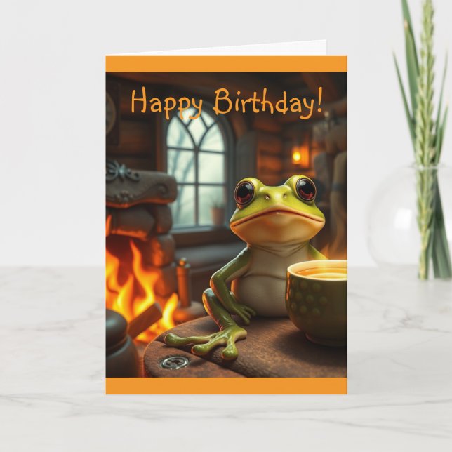 Carte d'anniversaire Cosy Frog (Devant)