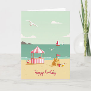 Carte d'anniversaire côtière sereine