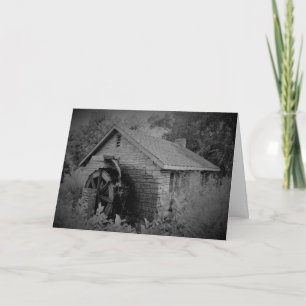 Carte d'anniversaire "Cottage noir et blanc"