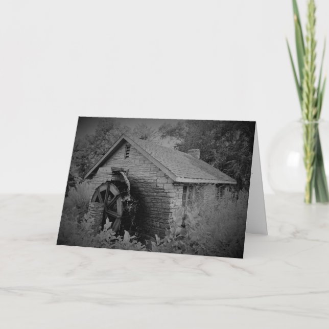 Carte d'anniversaire "Cottage noir et blanc" (Devant)