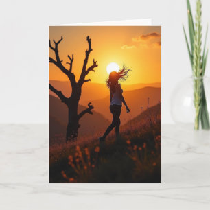 Carte d'anniversaire Coucher de soleil