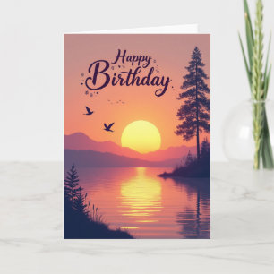 Carte d'anniversaire Coucher de soleil doux