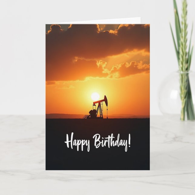 Carte d'anniversaire Coucher de soleil enflammé (Devant)