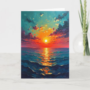 Carte d'anniversaire Coucher de soleil océanique