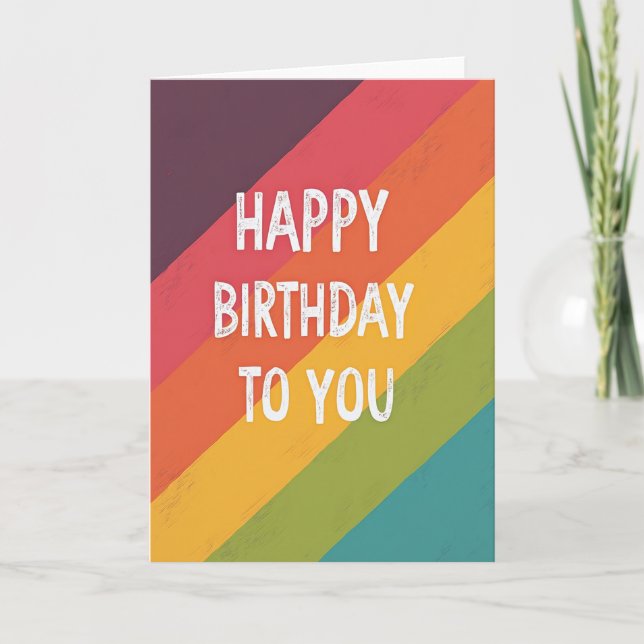 Carte d'anniversaire couleur vive (Devant)