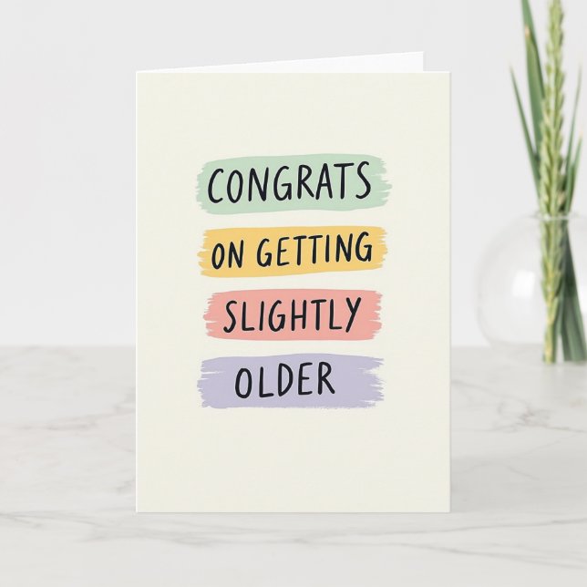 Carte d'anniversaire coup de pinceau (Devant)