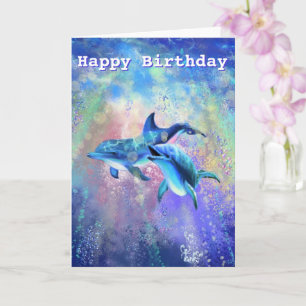 Carte d'anniversaire Couple de Dauphins