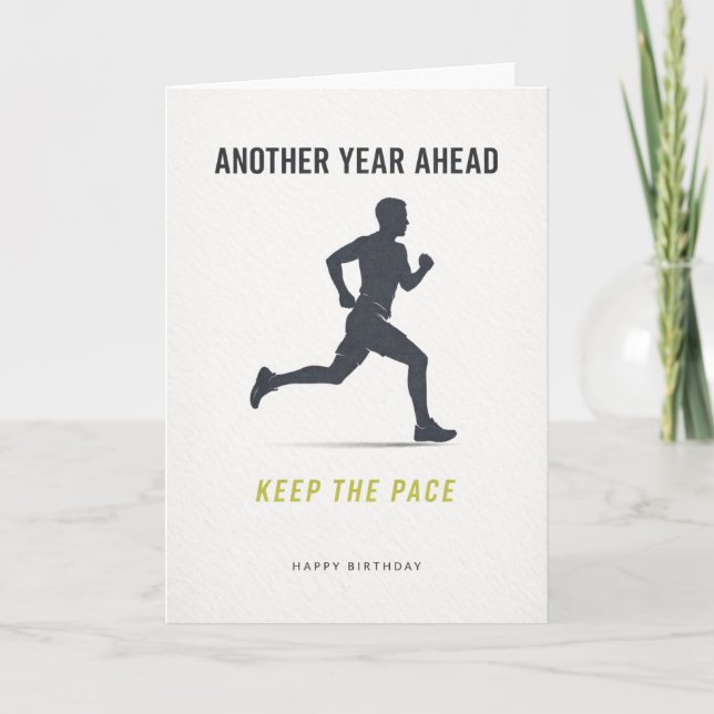 carte d'anniversaire coureur (Devant)